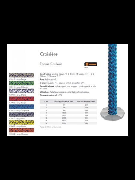 Drisse Polyester pré-étirée Titanic couleur 16/32F - chiné